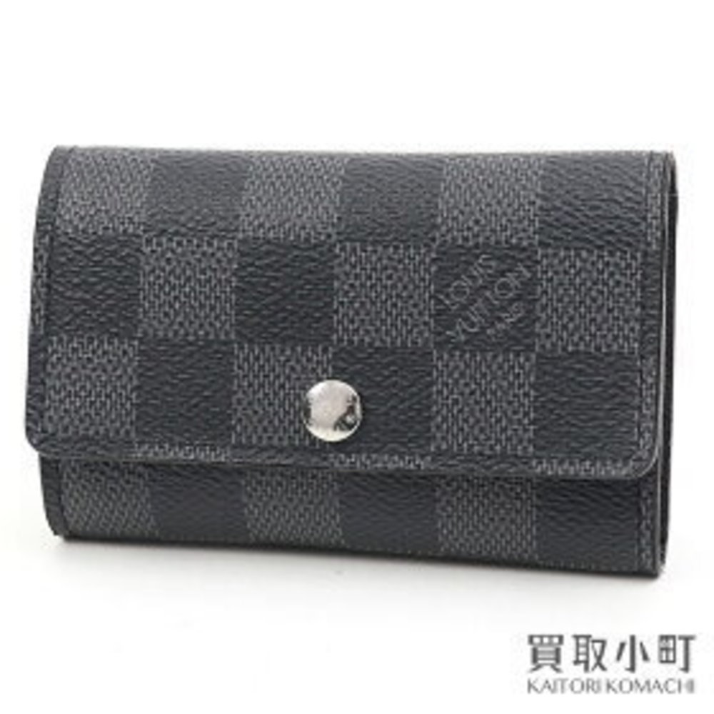 Louis Vuitton Multicle Graphite Black Key Case Rows Keychain LV Wallet